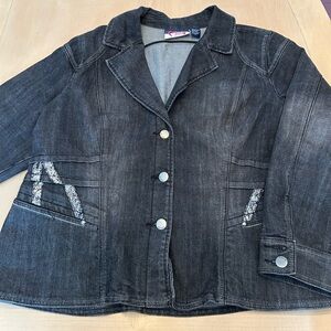 Wah Jeans Denim Jacket Women’s Size 22/24W Black Preloved